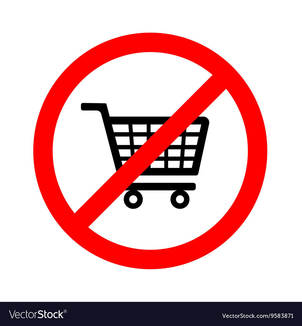 No shopping cart sign Royalty Free Vector Image