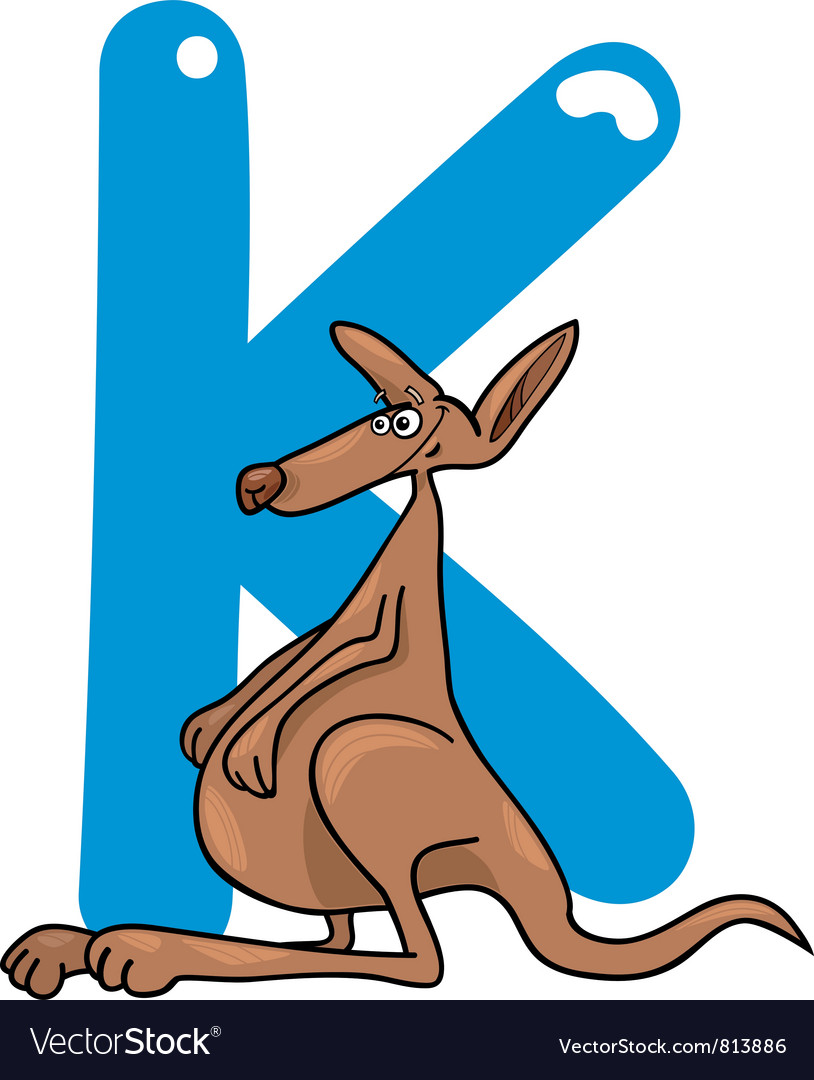 k for kangaroo vector image