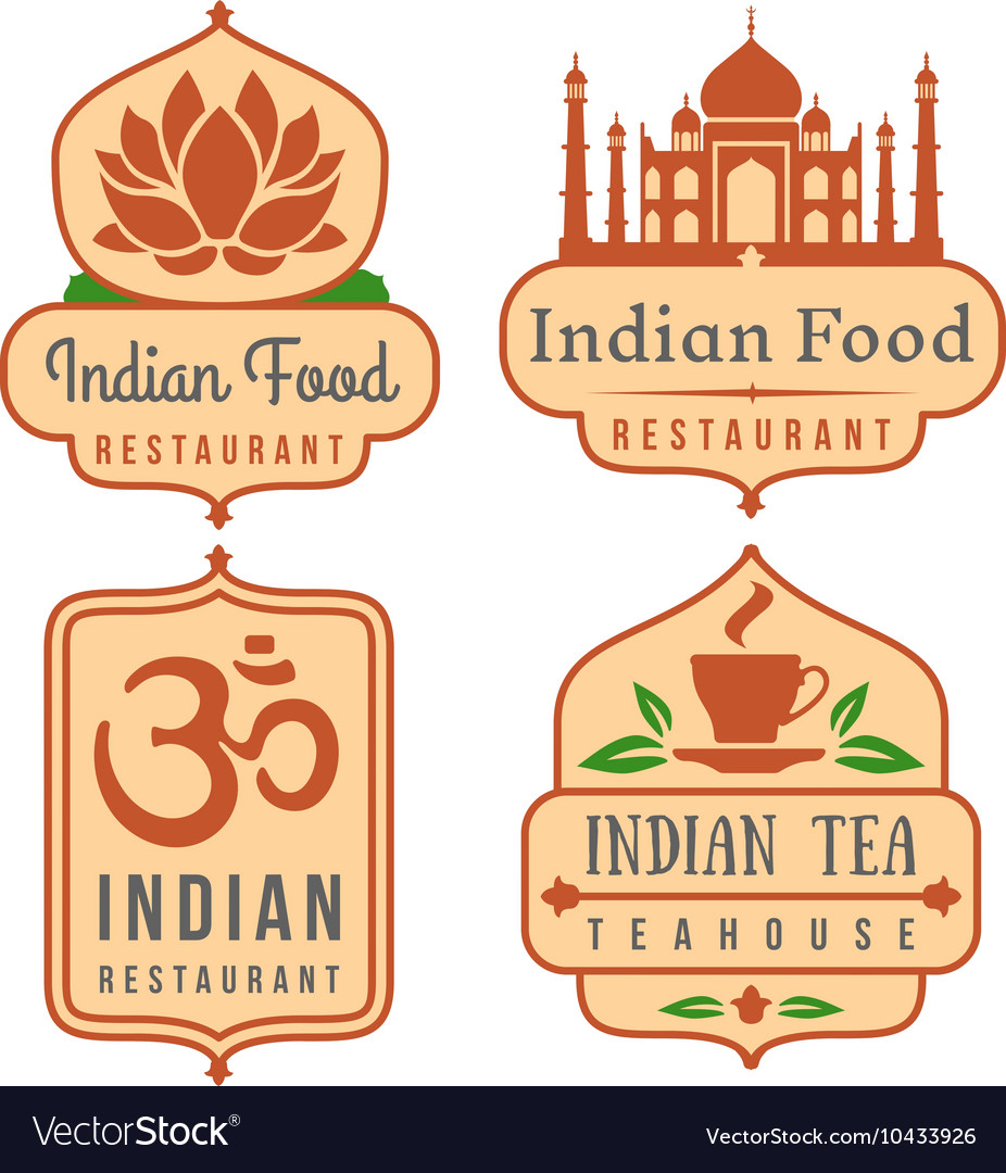 Indian food logo set Royalty Free Vector Image