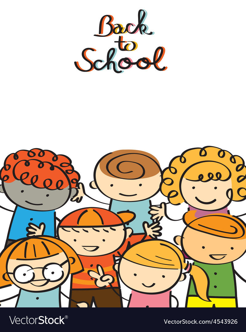 Kindergarten Kids Back To School Background Vector Image