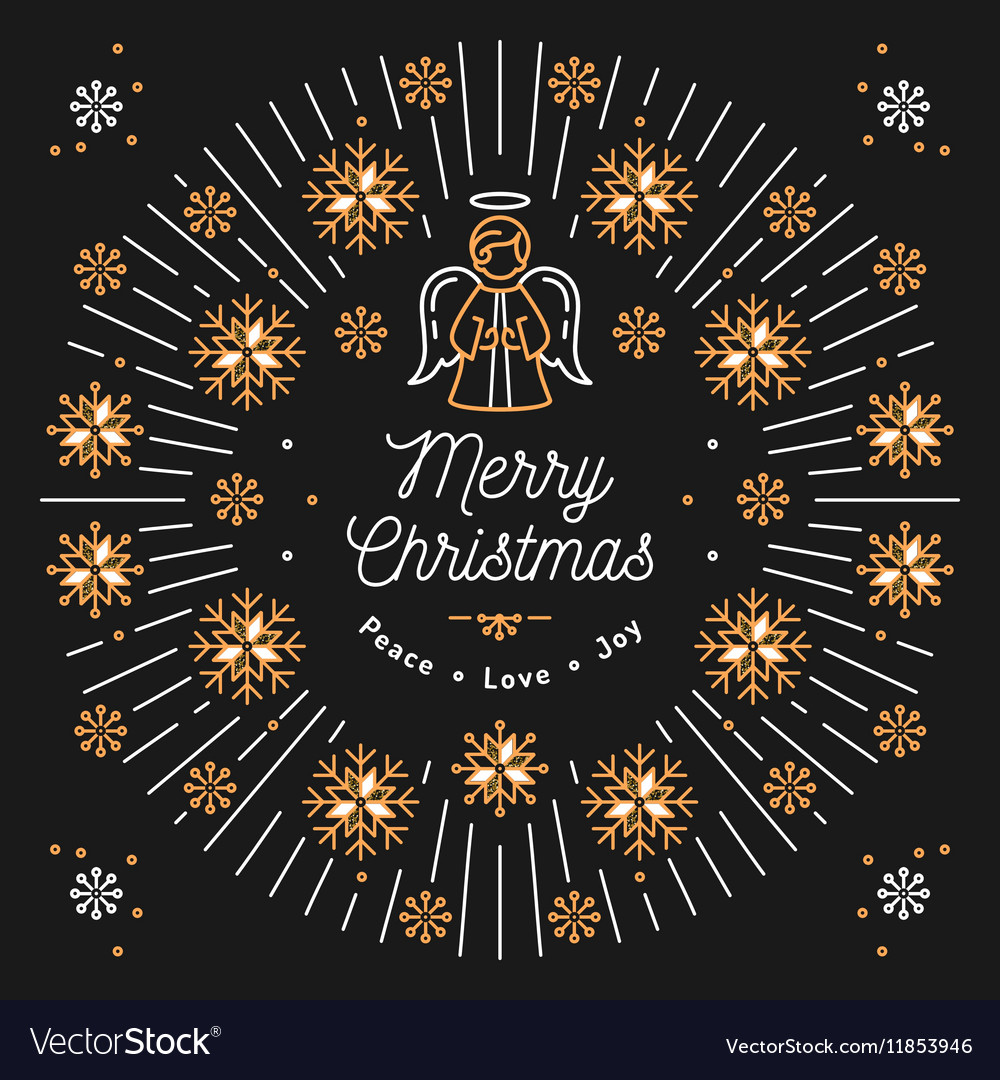Merry Christmas card Xmas religious poster Royalty Free Vector Image