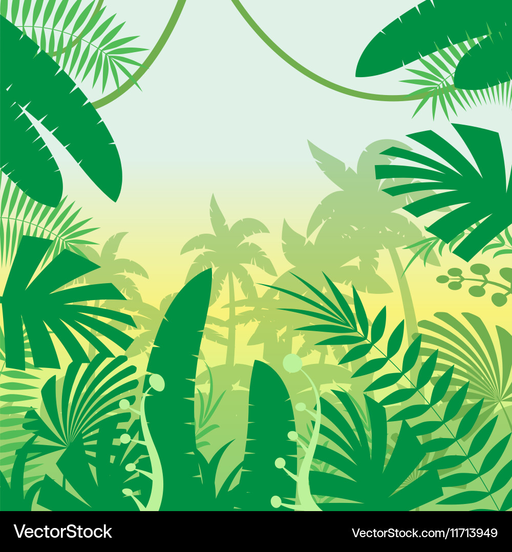 Jungle Flat Background Royalty Free Vector Image