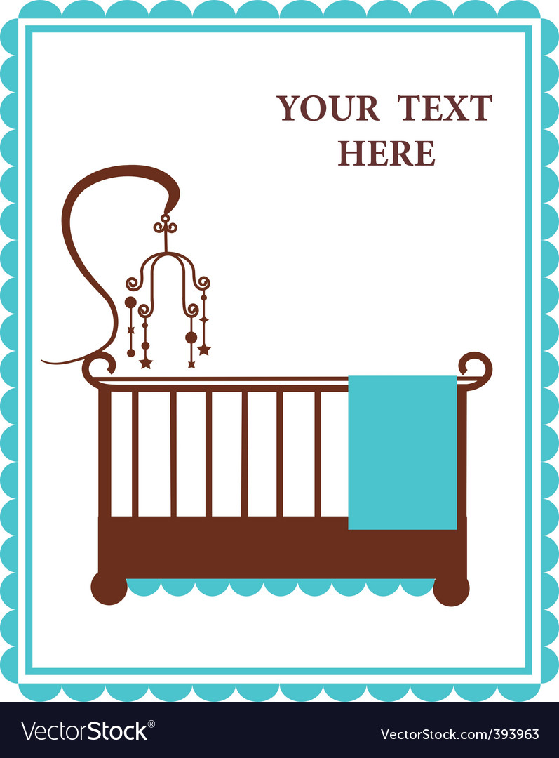 Download Vintage baby crib Royalty Free Vector Image - VectorStock