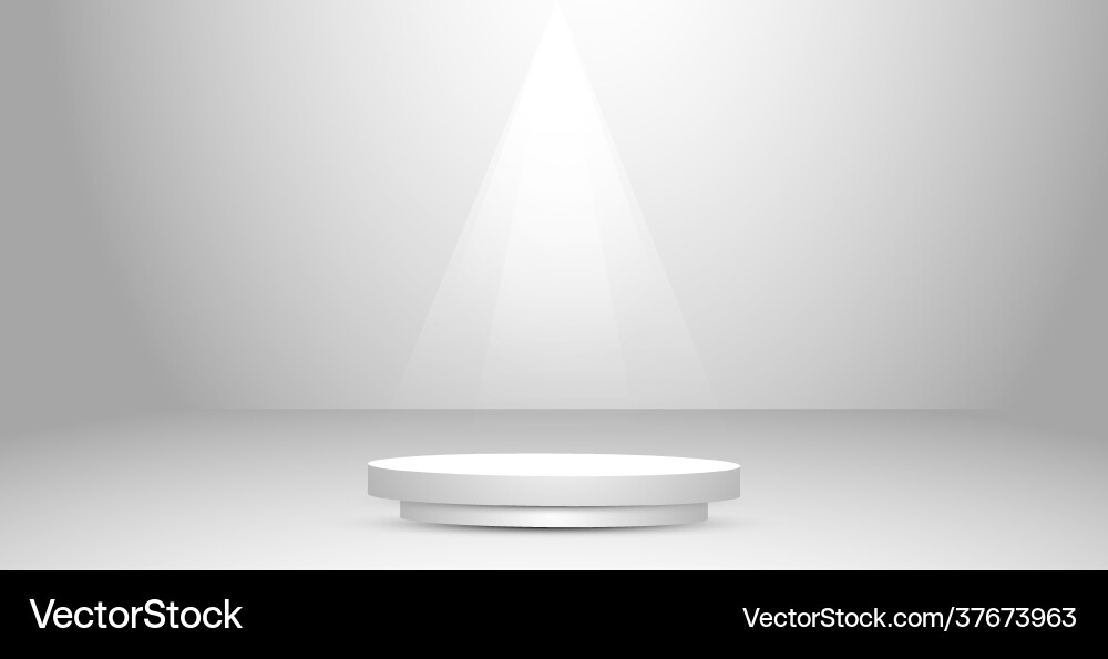 White studio background large podium Royalty Free Vector