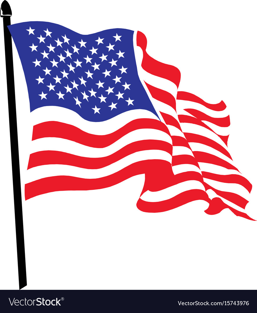 Download Waving american flag logo design Royalty Free Vector Image