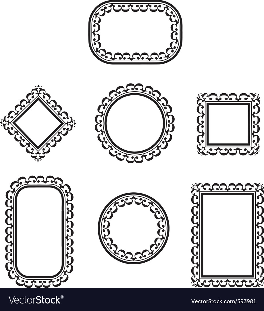 Floral filigree frames Royalty Free Vector Image
