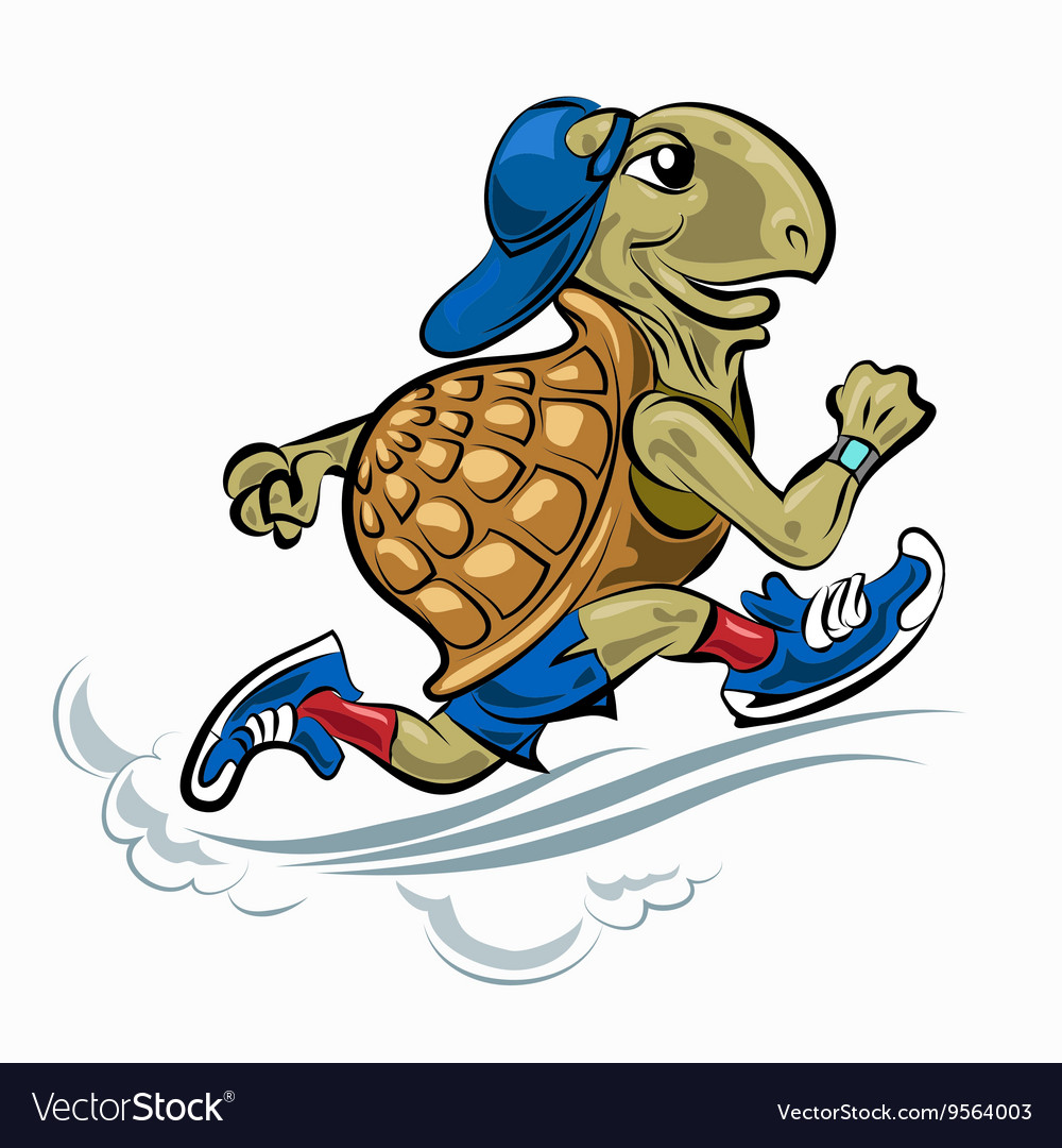 Running Turtle Royalty Free Vector Image VectorStock