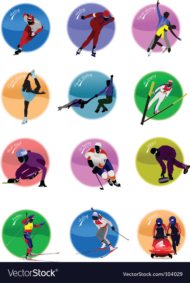Winter olympic sport icons Royalty Free Vector Image