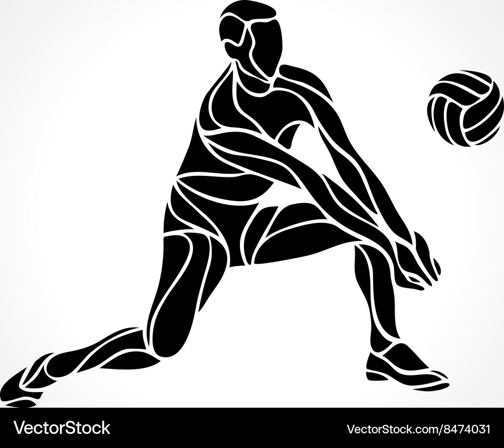 Download Volleyball player silhouette Royalty Free Vector Image
