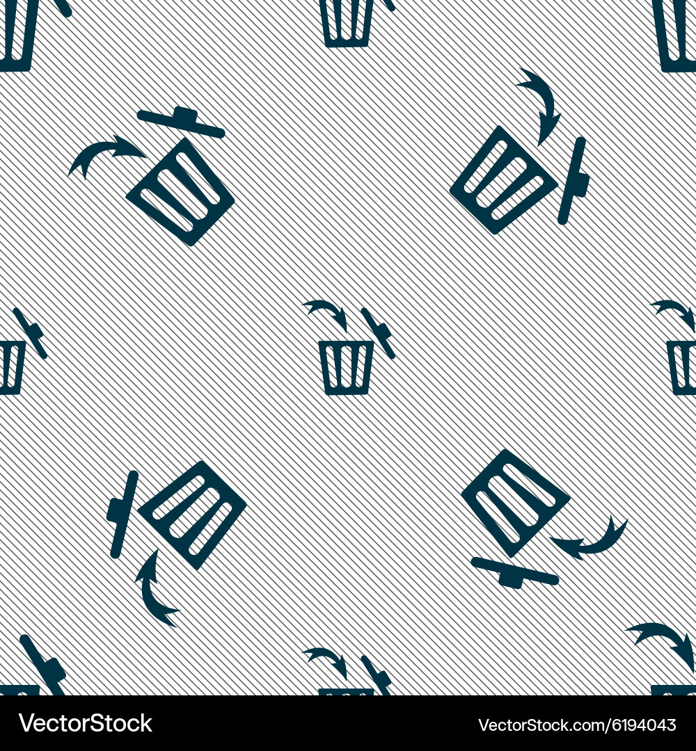 Recycle bin sign icon seamless pattern Royalty Free Vector