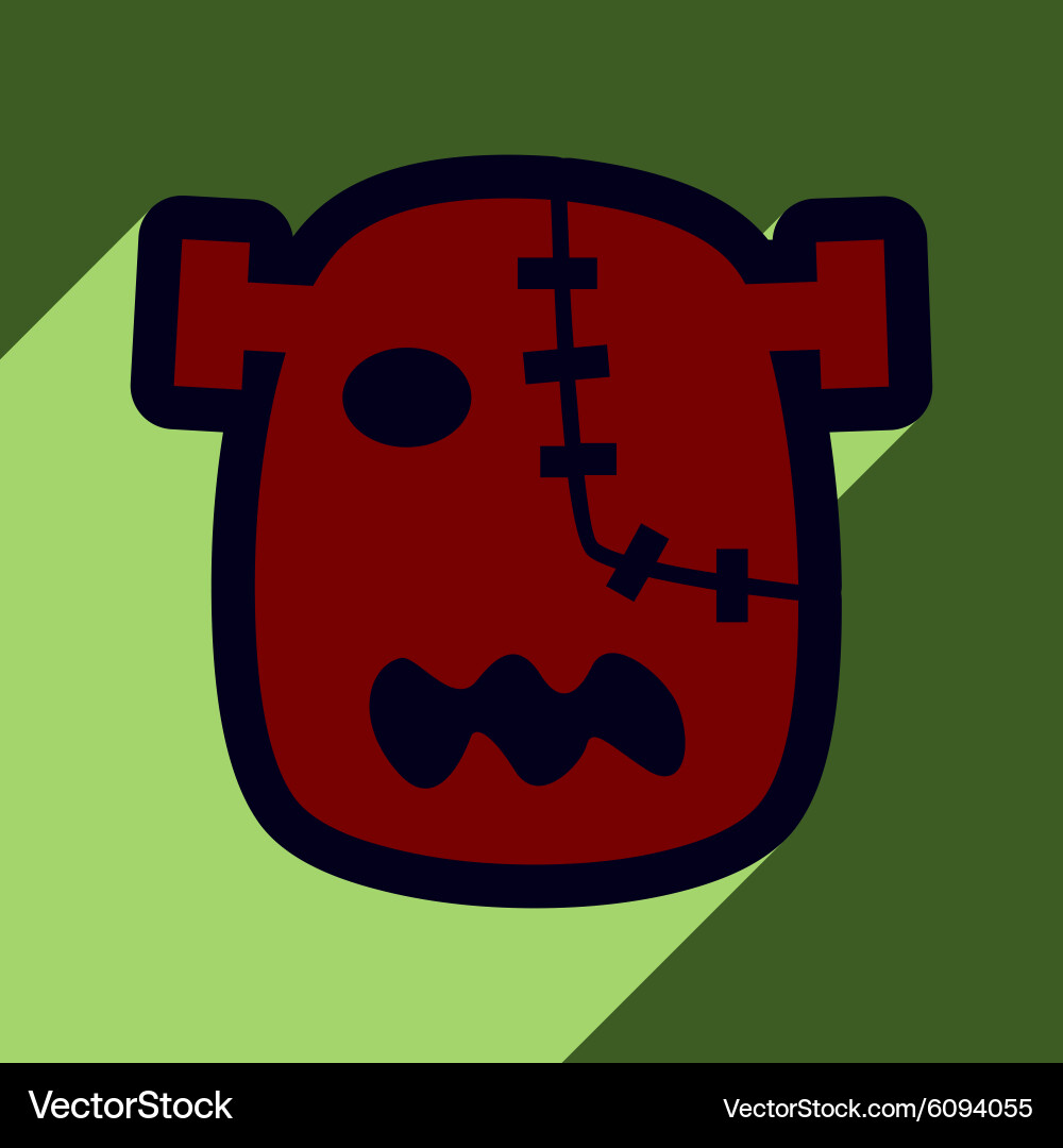 green zombie skull icon flat style Stock Images Page Everypixel
