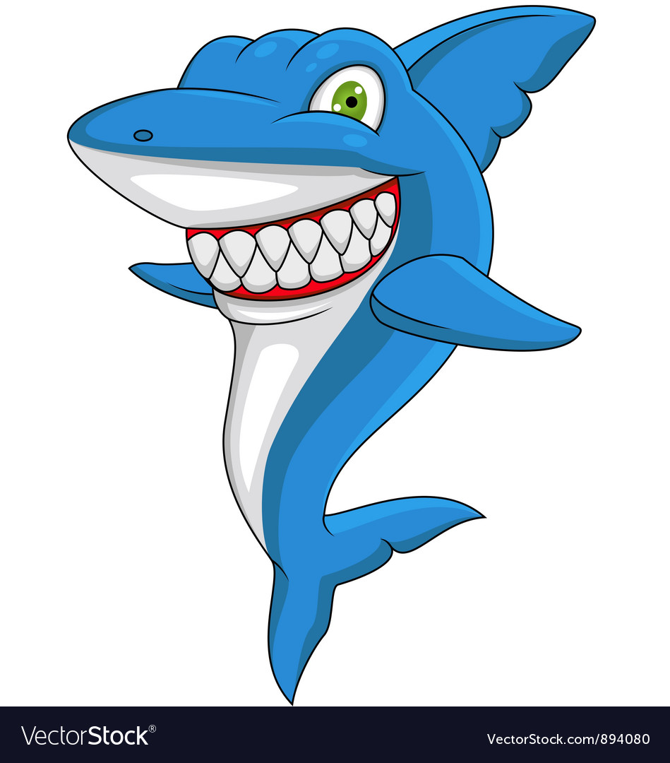 Download Angry Shark cartoon Royalty Free Vector Image - VectorStock