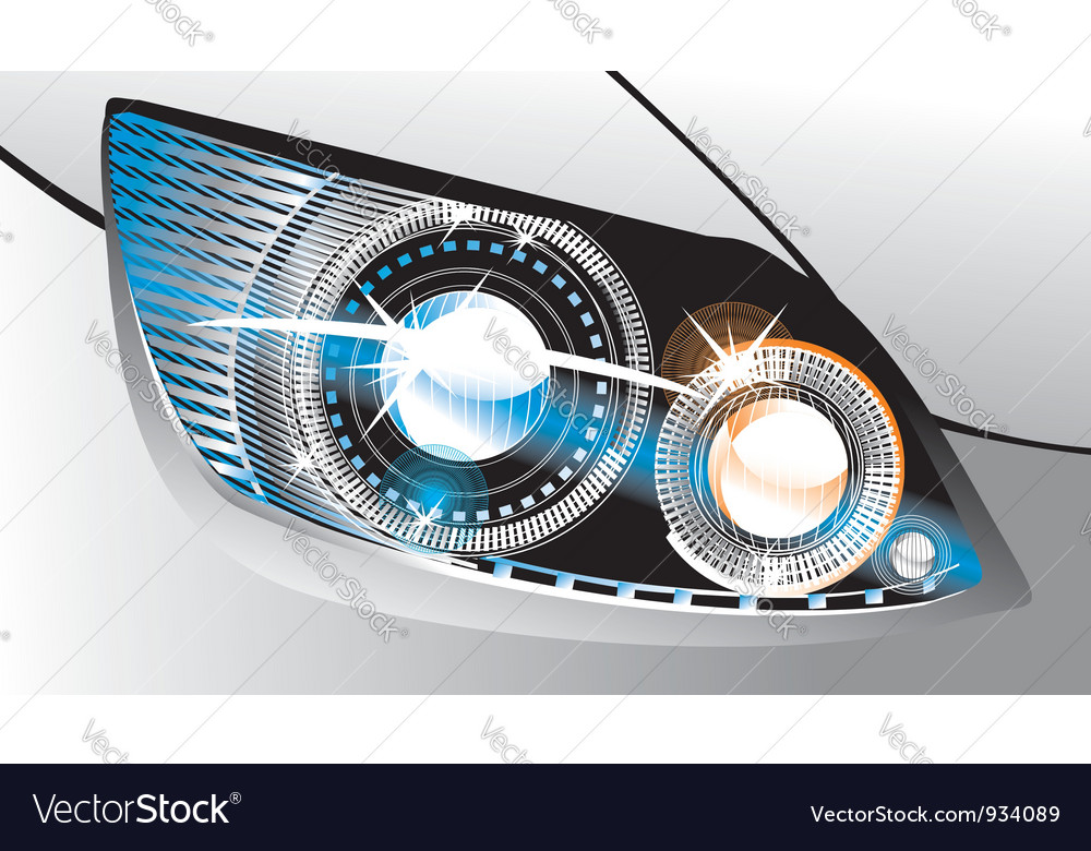 Car headlight Royalty Free Vector Image VectorStock