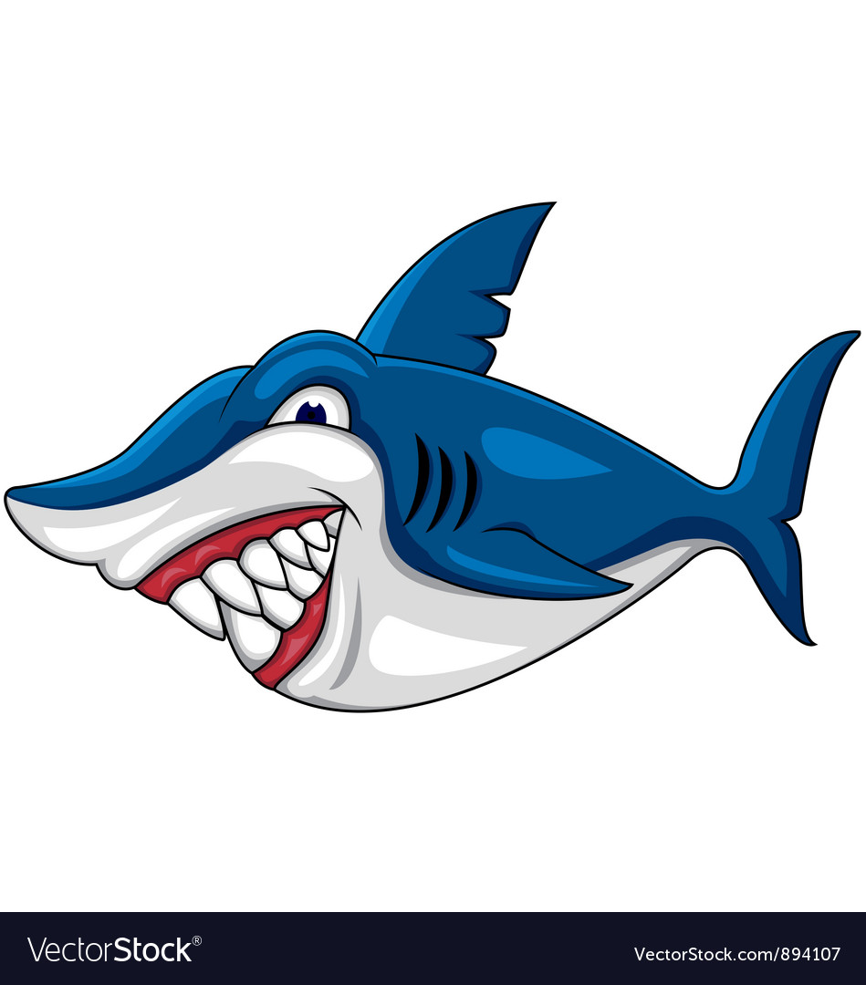 Download Angry Shark cartoon Royalty Free Vector Image - VectorStock