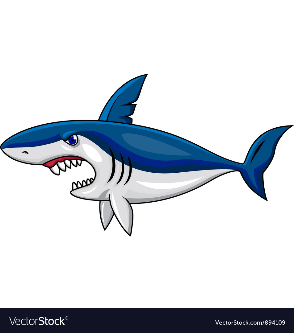 Download Angry Shark cartoon Royalty Free Vector Image - VectorStock
