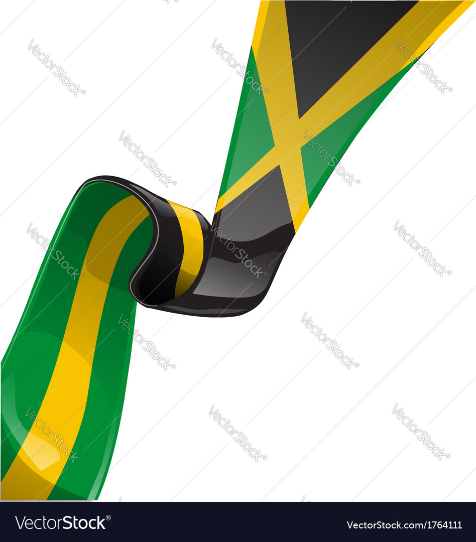 Download Jamaican RIBBON FLAG Royalty Free Vector Image
