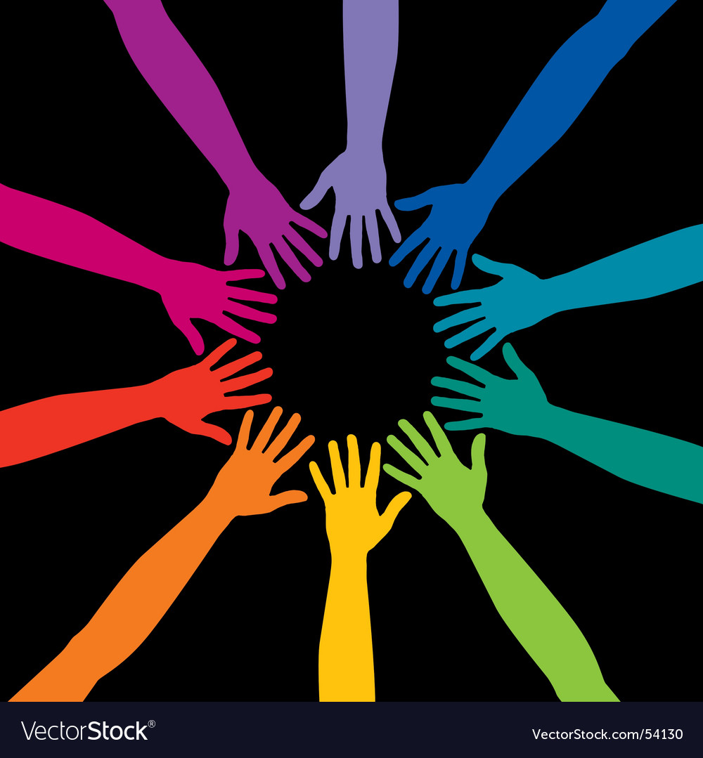 Hands circle Royalty Free Vector Image VectorStock