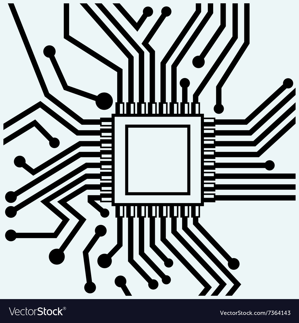 Download Motherboard with microchip Royalty Free Vector Image