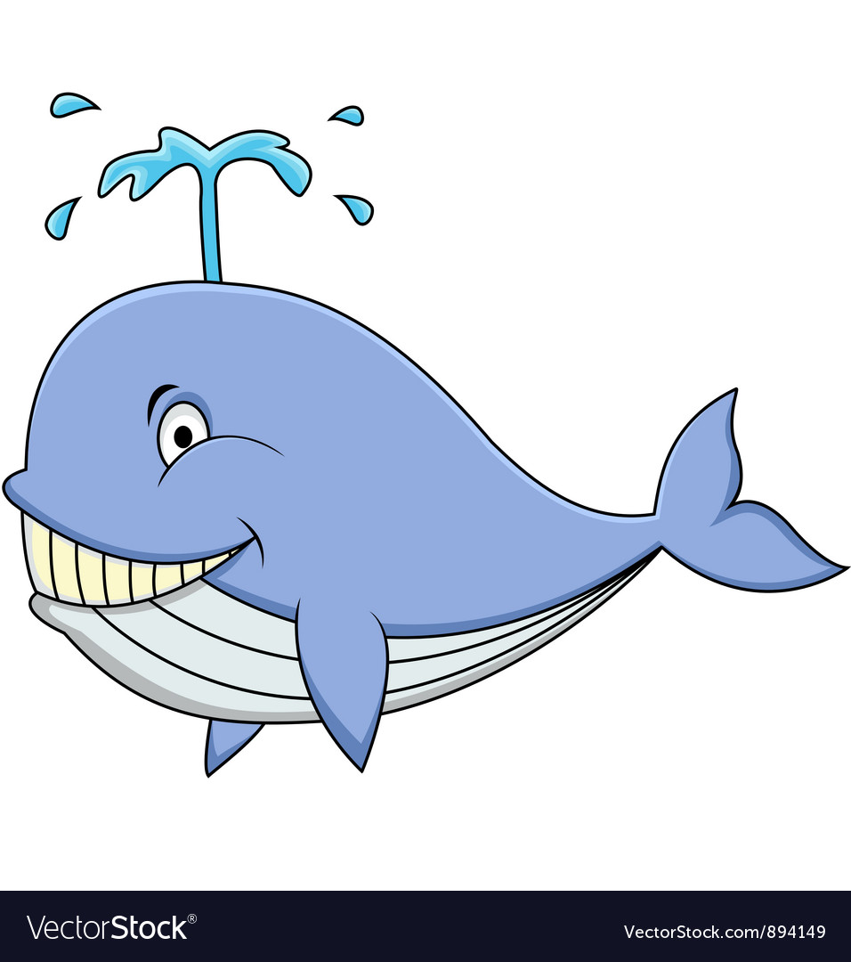 cute whale cartoon vector image