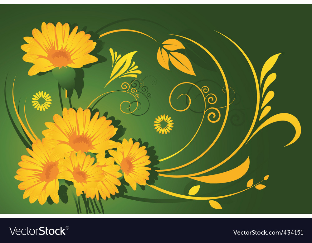Yellow flowers Royalty Free Vector Image - VectorStock