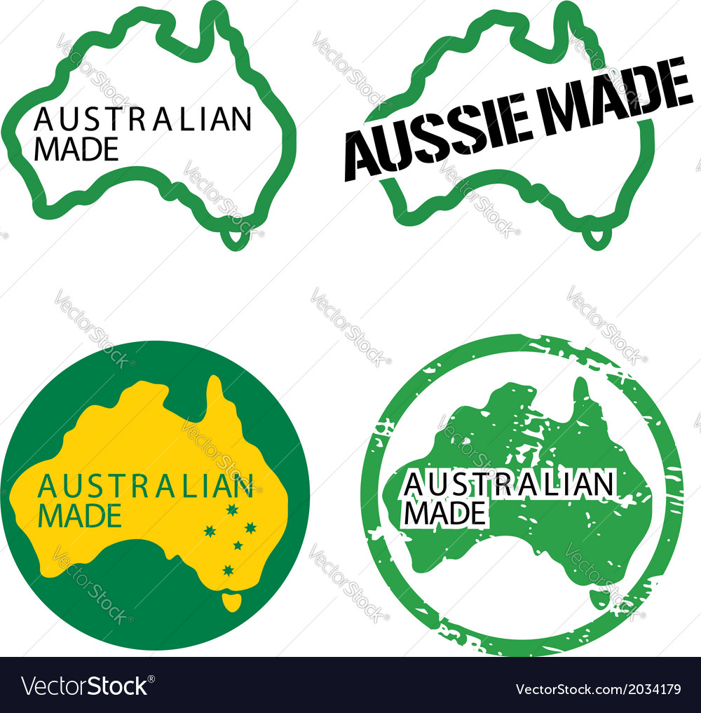 Australian made logos Royalty Free Vector Image