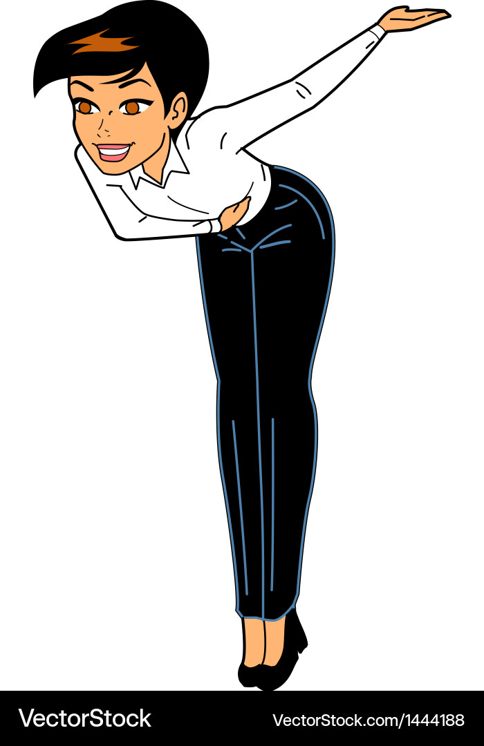 Woman Taking a Bow Royalty Free Vector Image VectorStock