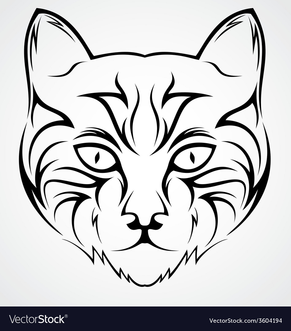 cat face tattoo design royalty free vector image cat face tattoo design royalty free vector image