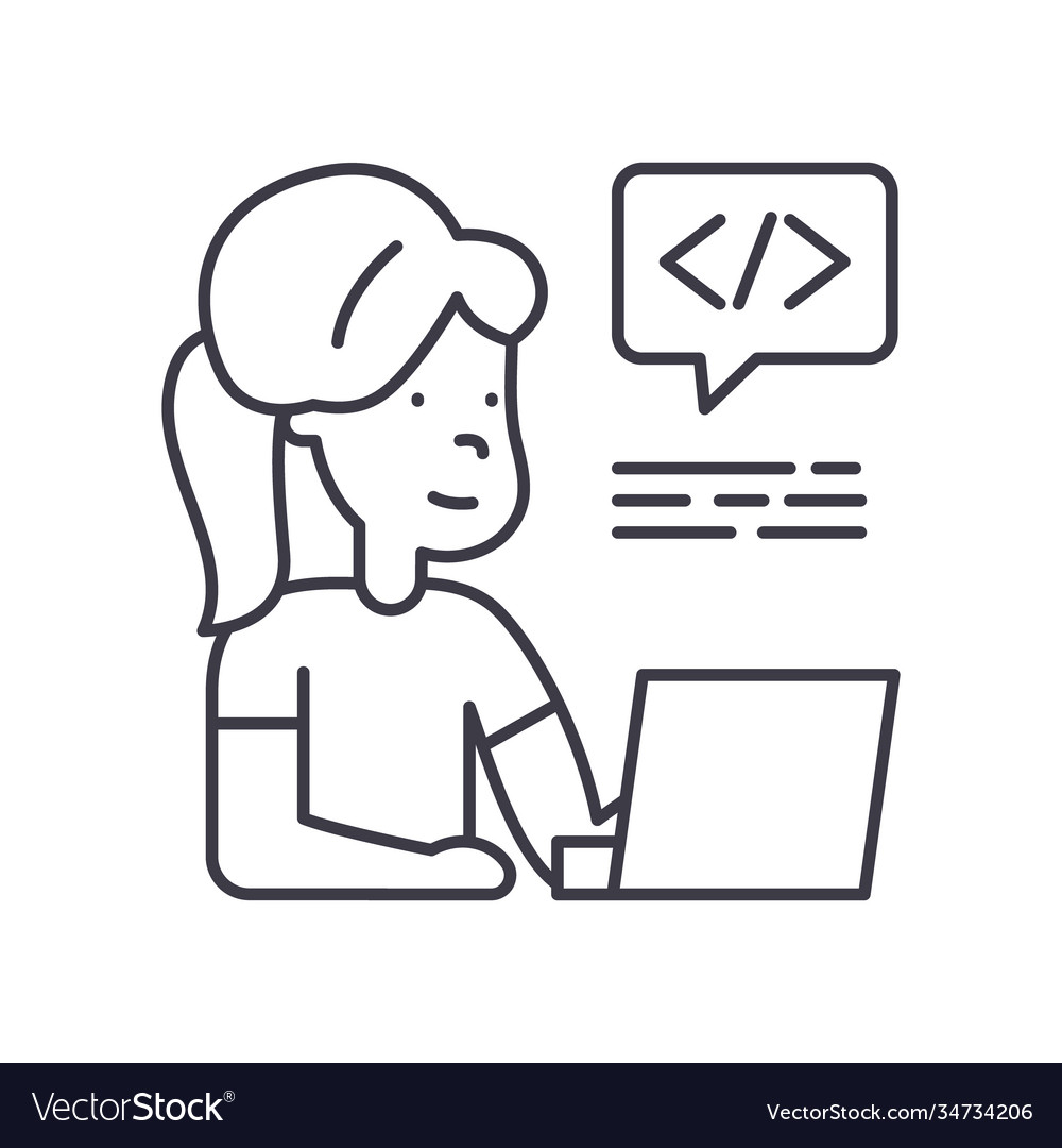App developer concept icon linear isolated Vector Image