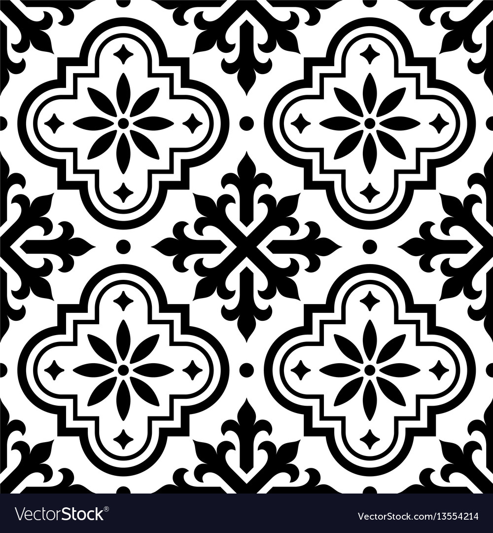Spanish Tile Pattern Moroccan Tiles Seamless Vector Image Spanish Tile Pattern Moroccan Tiles Seamless Vector Image