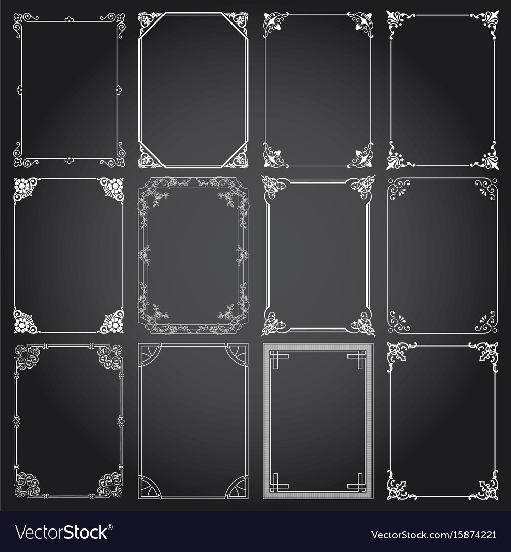 Download Decorative rectangle frames and borders set 2 Royalty Free ...