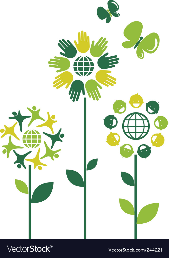 Environmental flowers Royalty Free Vector Image