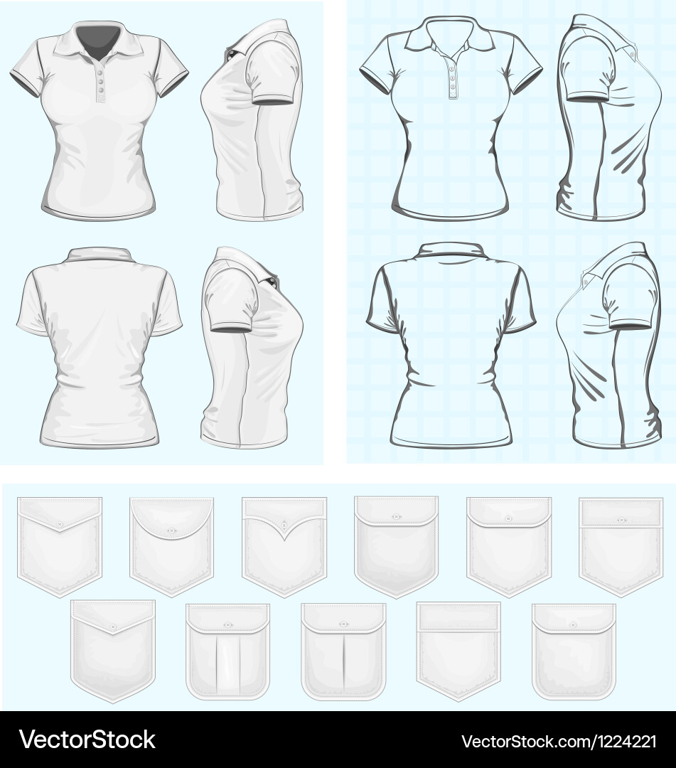 Womens poloshirt design templates Royalty Free Vector Image