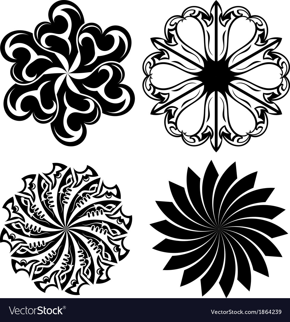 set of round tattoo elements royalty free vector image set of round tattoo elements royalty free vector image