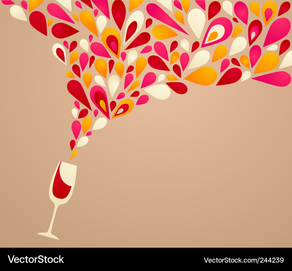 Wine glass spilling Royalty Free Vector Image VectorStock