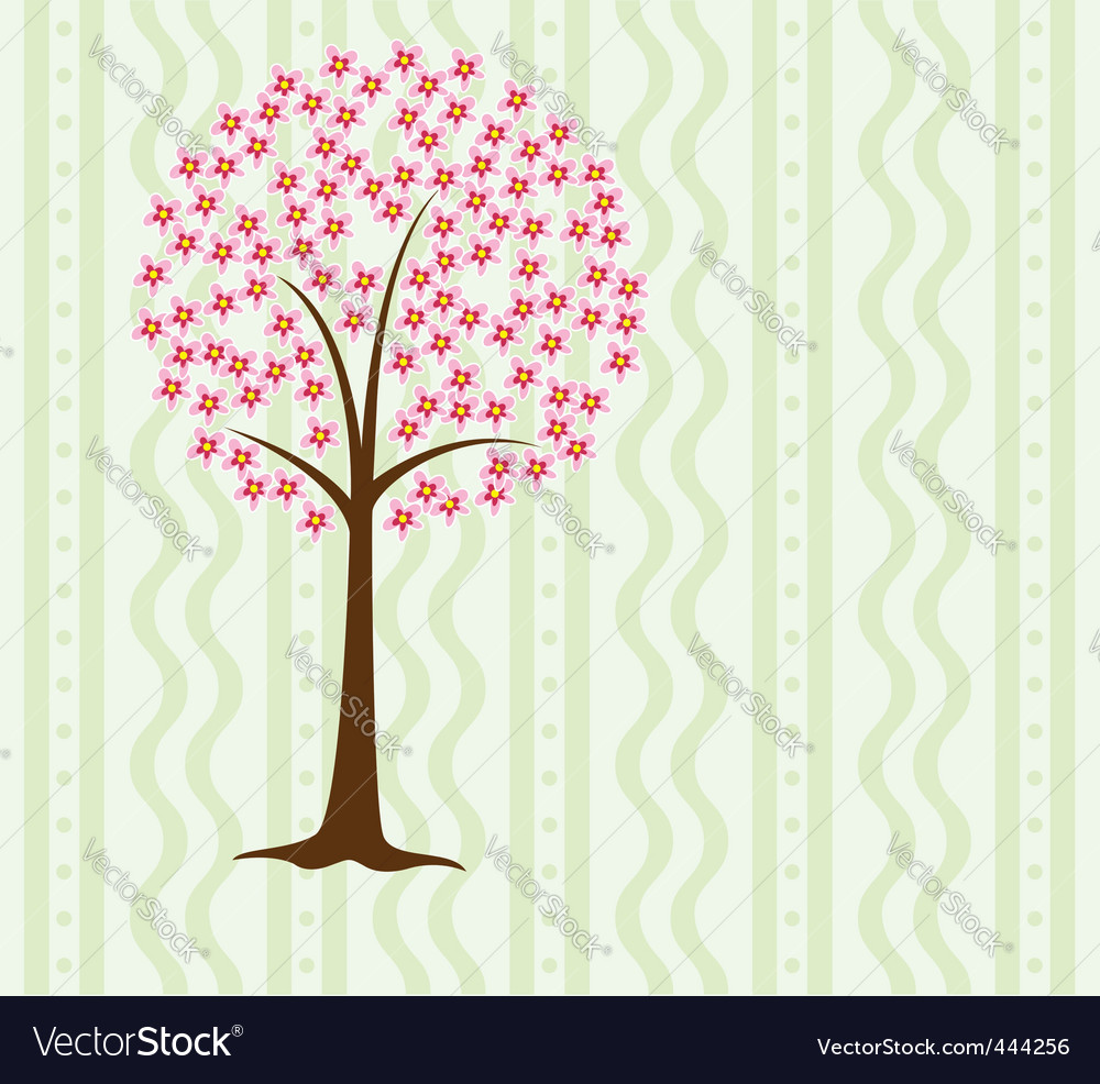 Tree in blossom Royalty Free Vector Image - VectorStock