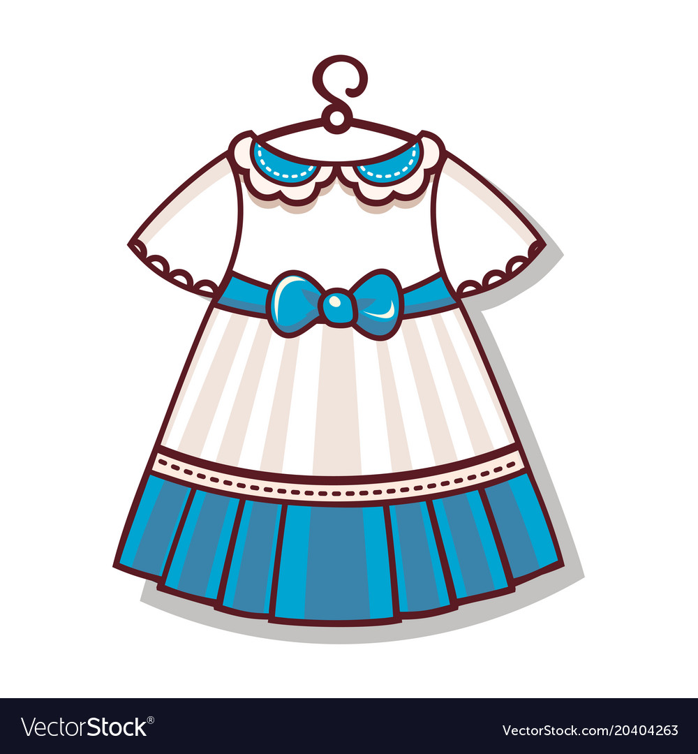 The cartoon style dress color for the child Vector Image