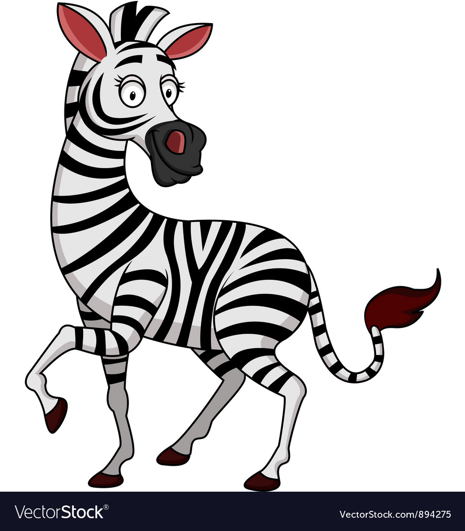 Funny zebra cartoon Royalty Free Vector Image VectorStock