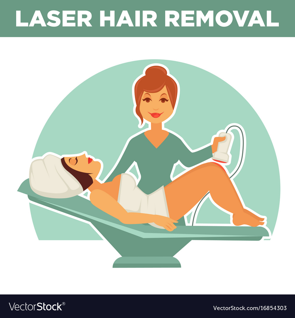 Laser Hair Removal Promotional Poster With Salon Vector Image