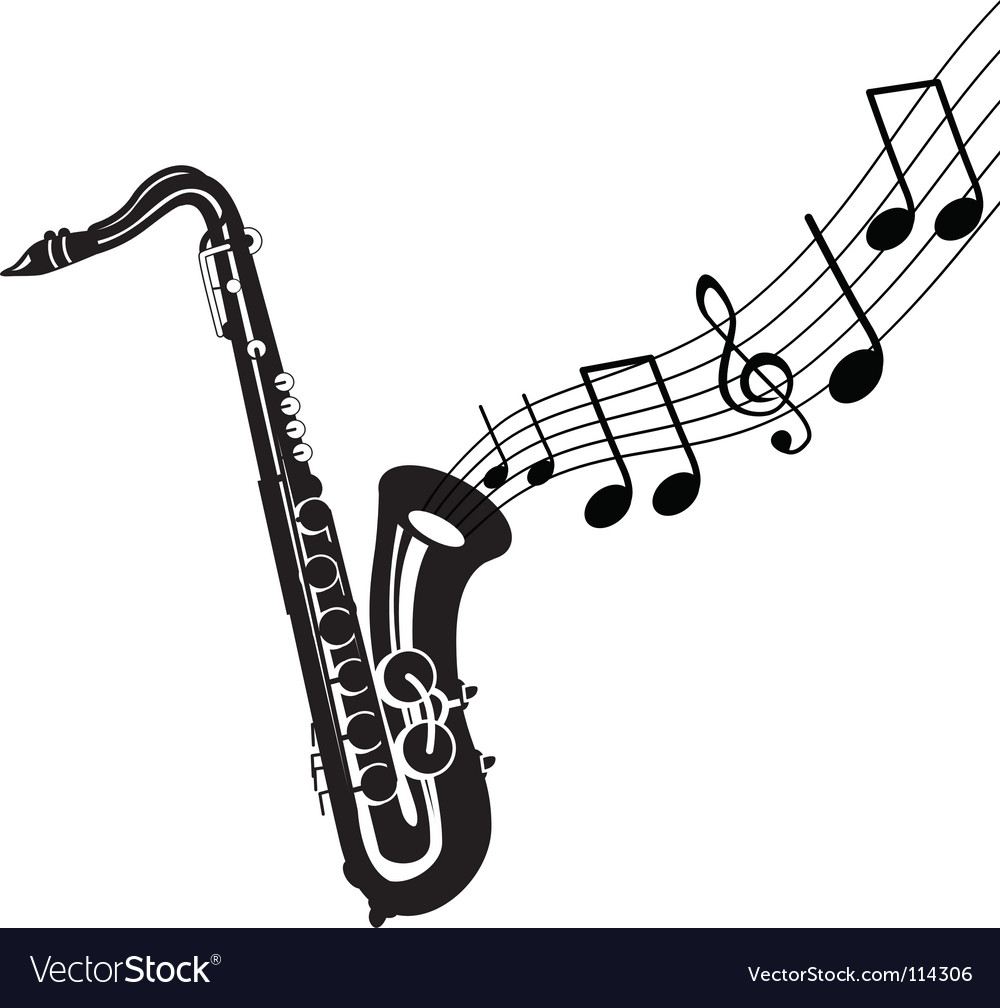 Saxophone with notes Royalty Free Vector Image