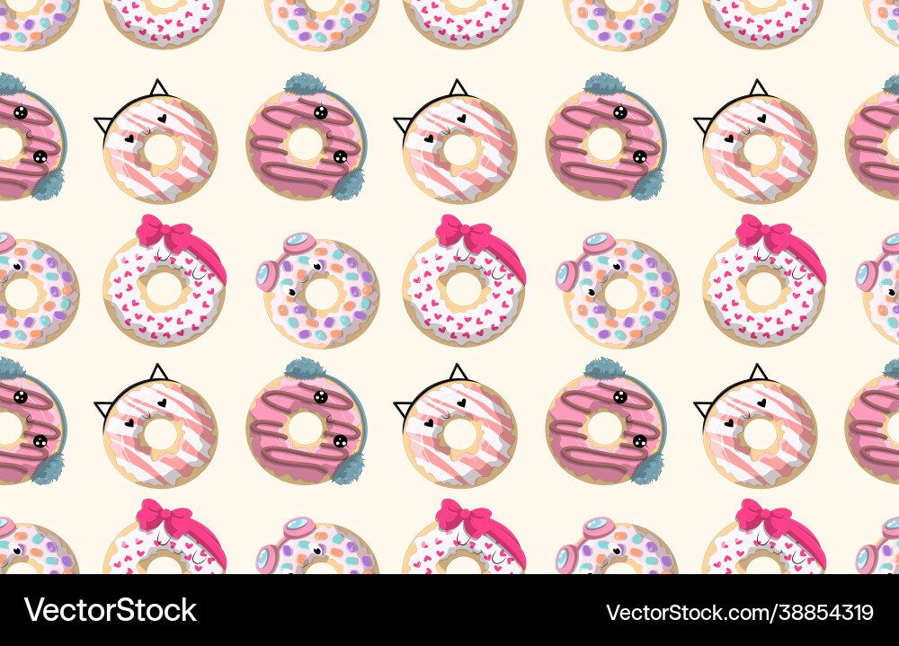Seamless pattern with donut Royalty Free Vector Image