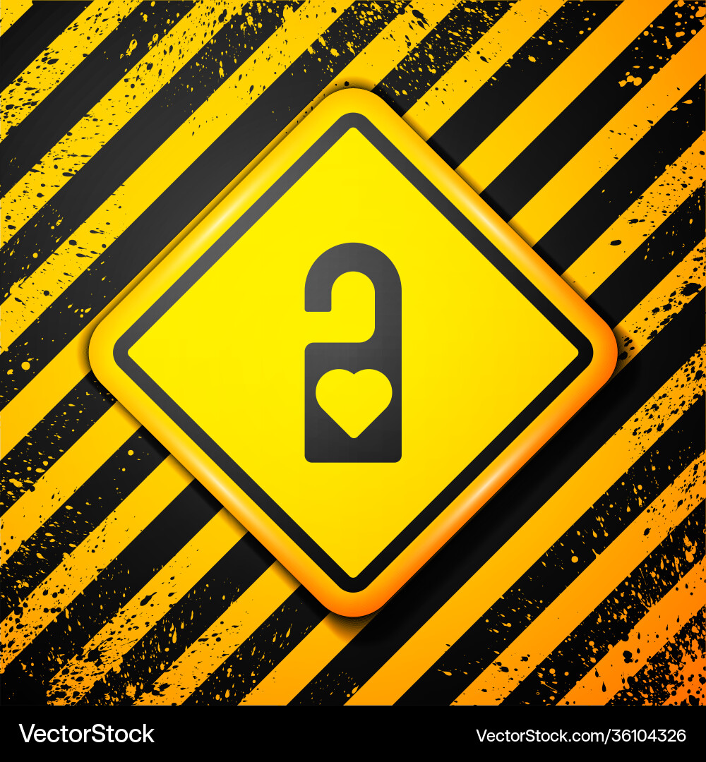 Black please do not disturb with heart icon Vector Image