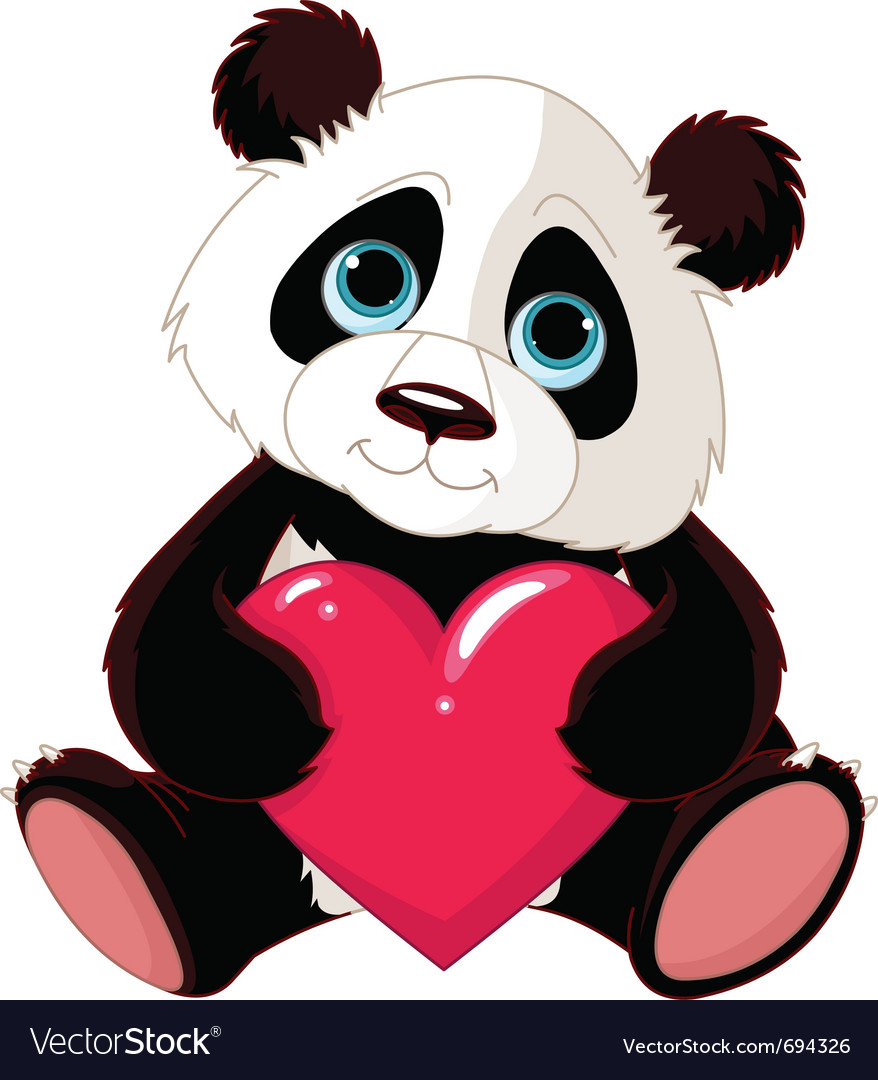 Valentine panda Royalty Free Vector Image - VectorStock