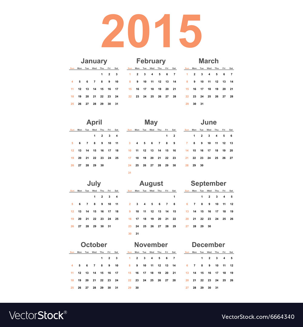 simple calendar 2015