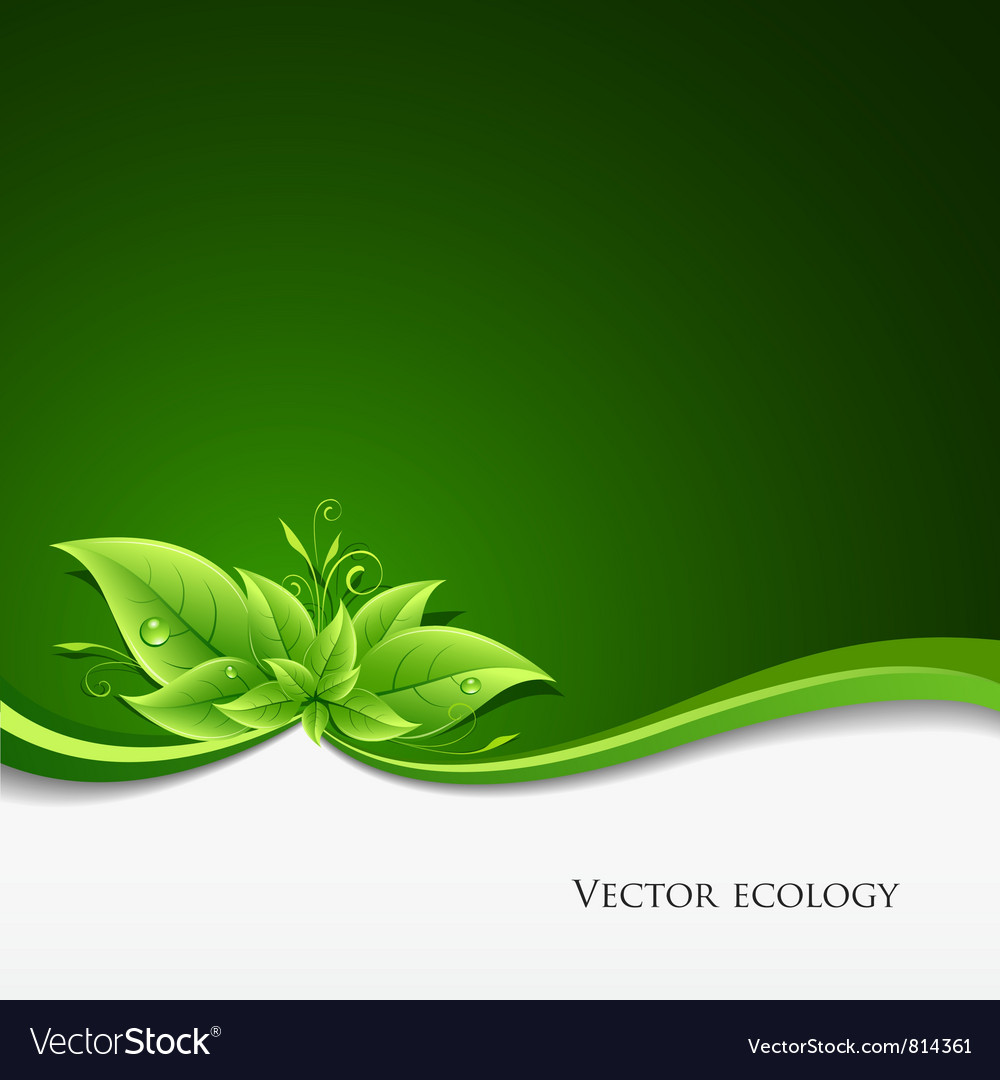Green leaf ecology on green background Royalty Free Vector