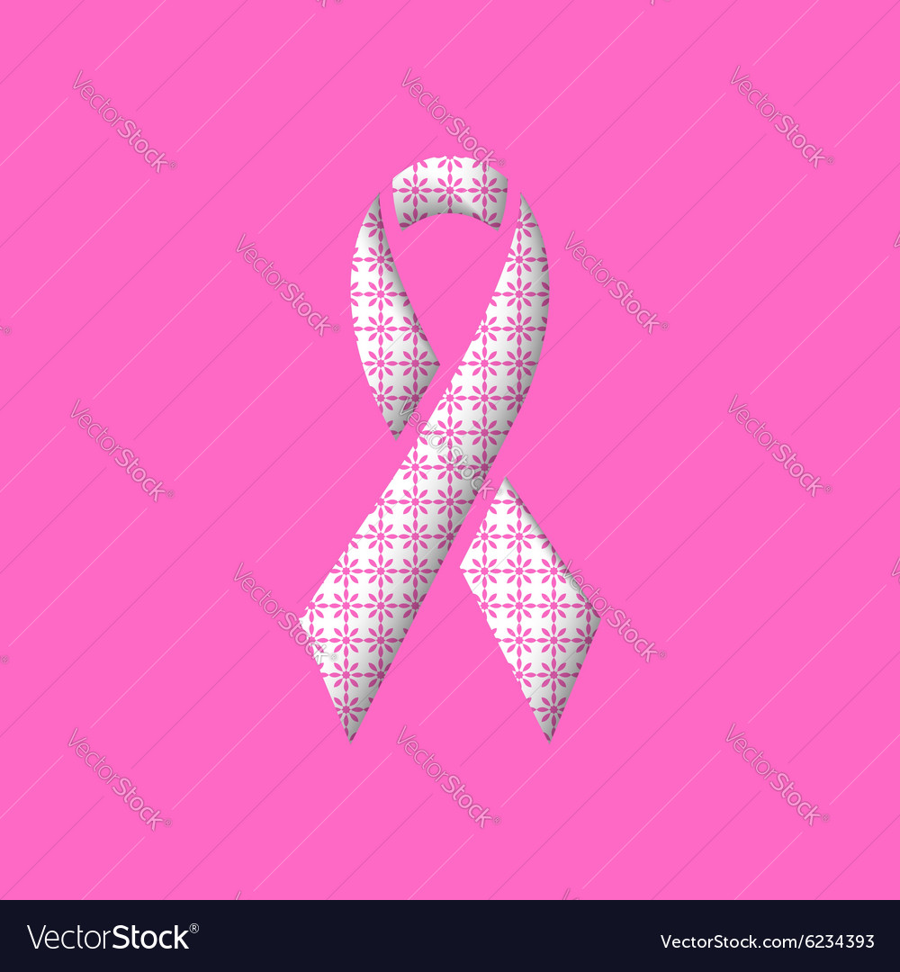 Download Pink ribbon breast cancer awareness symbol mockup Vector Image