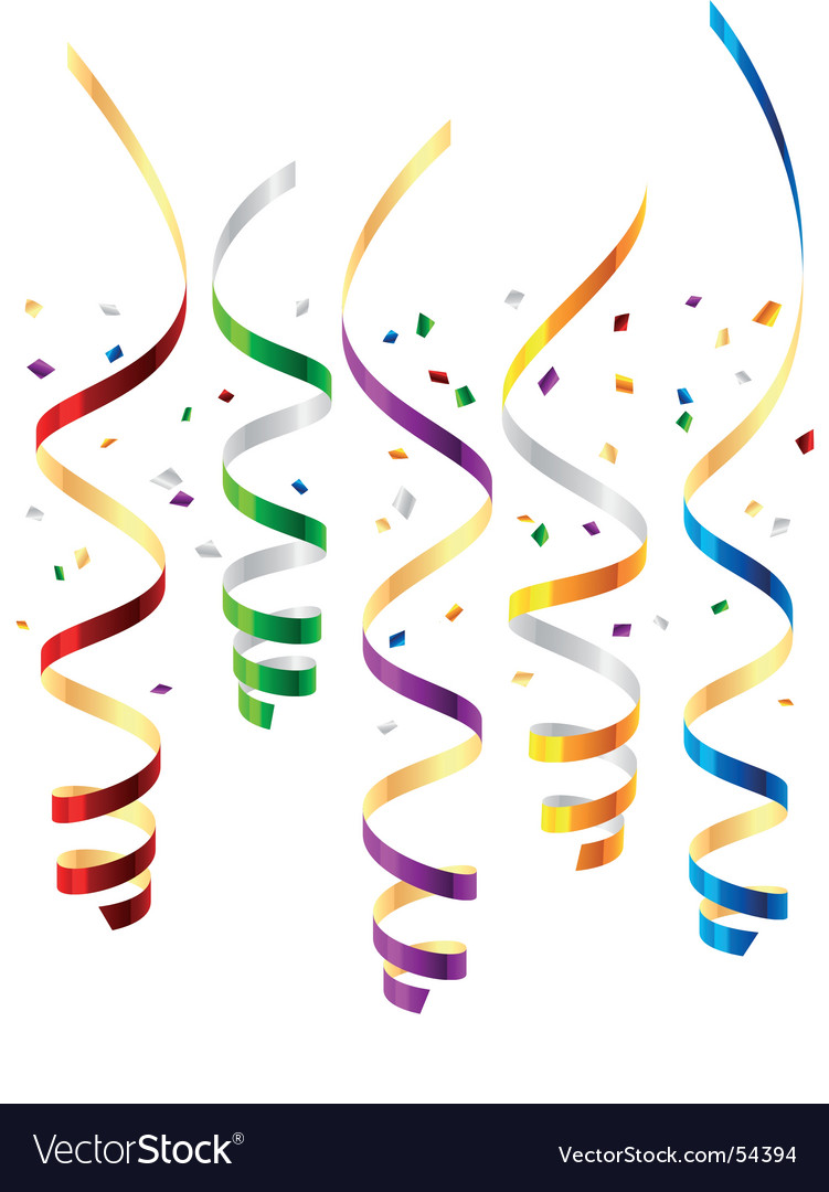 Party streamers Royalty Free Vector Image VectorStock