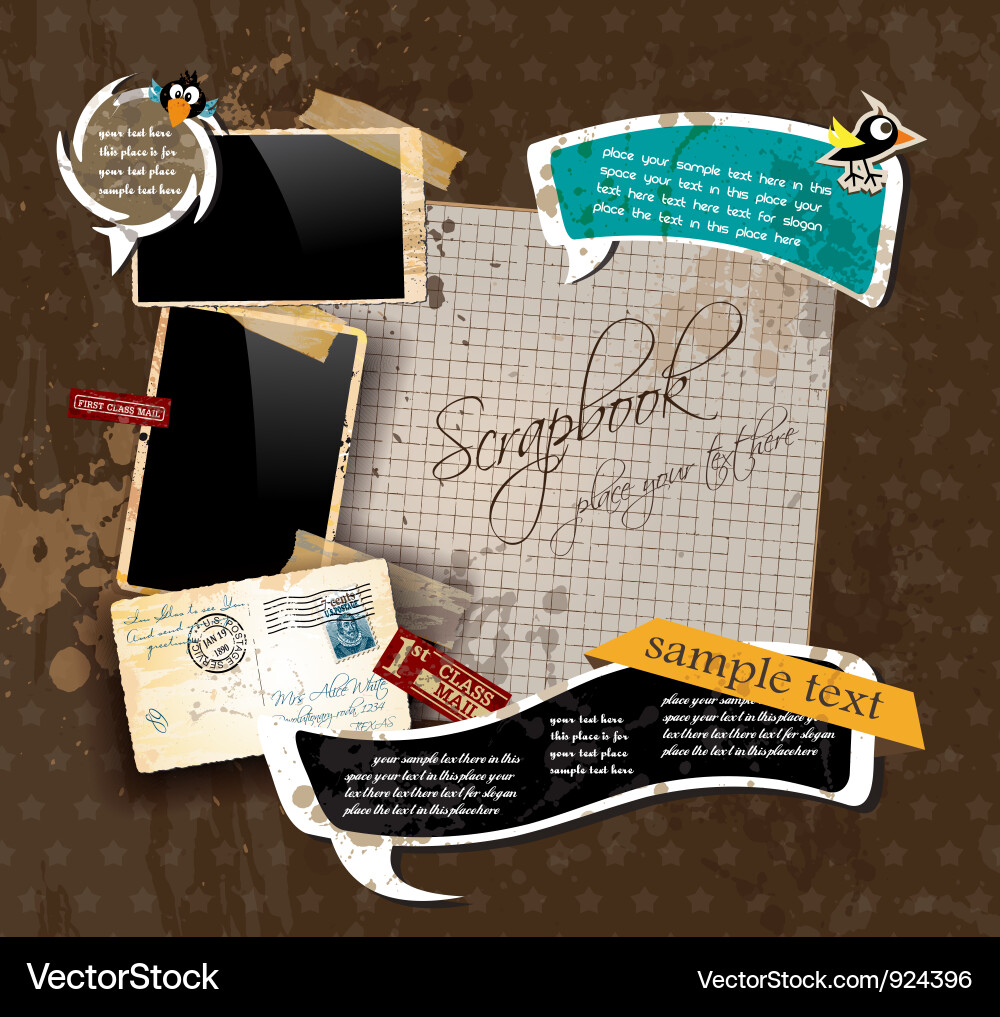 Vintage scrapbook Royalty Free Vector Image - VectorStock