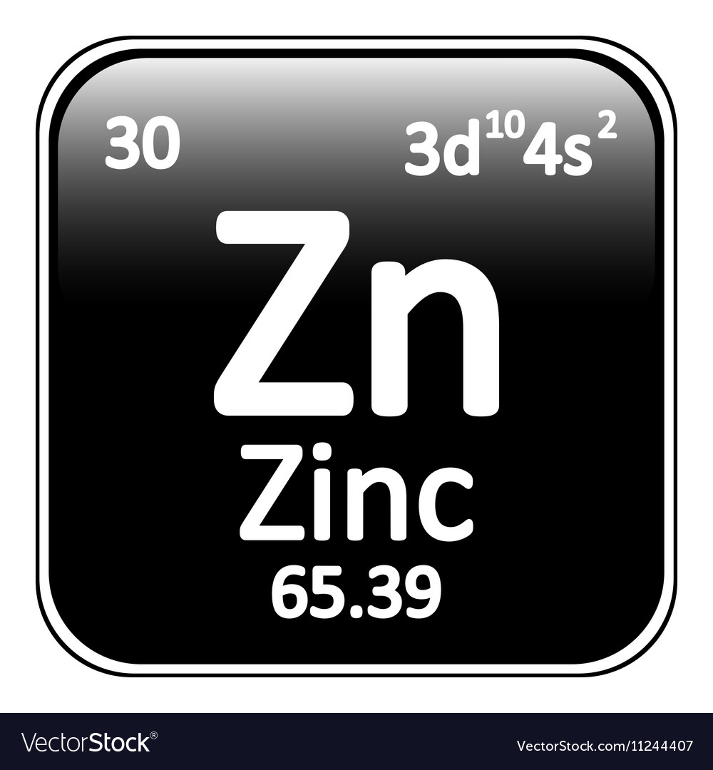 Periodic table element zinc icon Royalty Free Vector Image