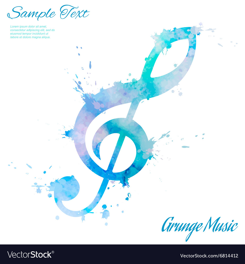 watercolor treble clef