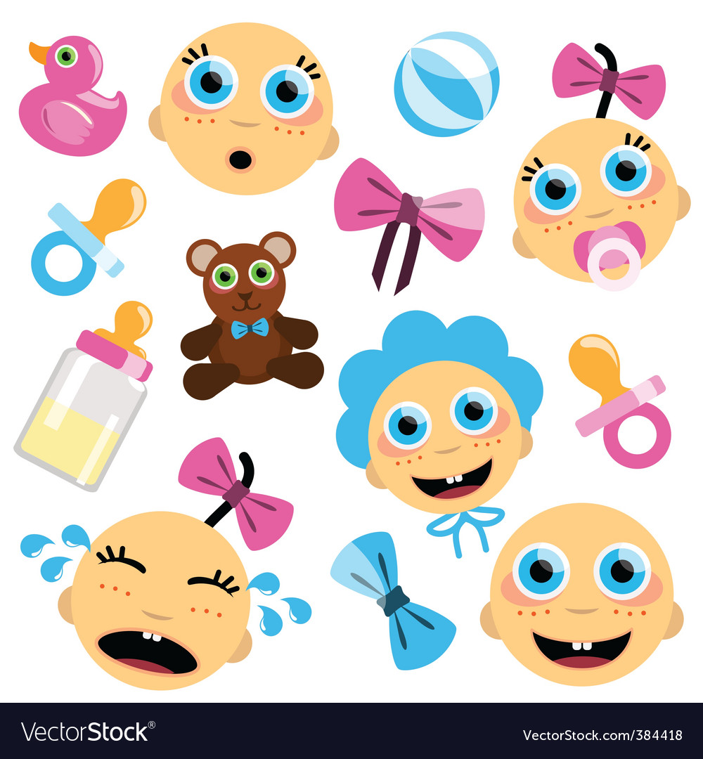 Download Baby face icon Royalty Free Vector Image - VectorStock
